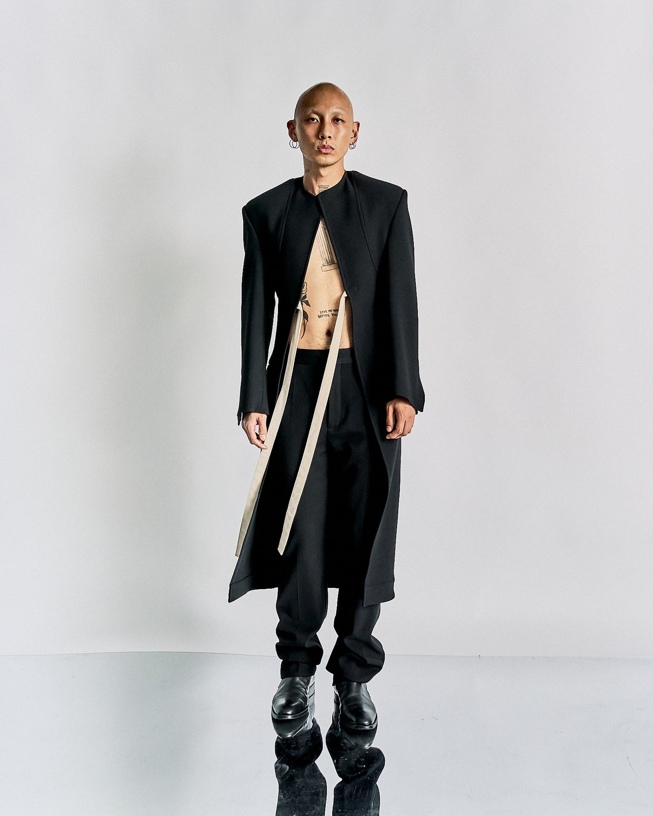 Peter Do FW 2019 Collarless hybrid coat