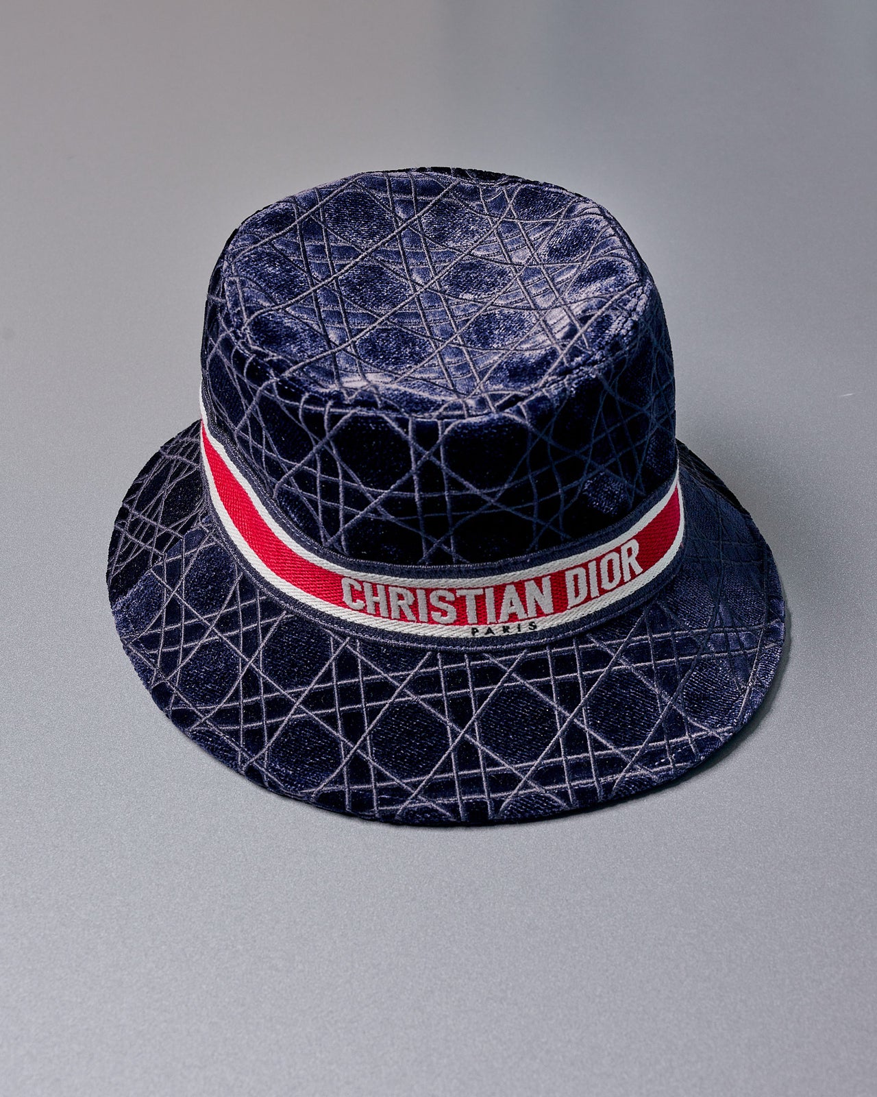 Dior Teddy-D Large Brim Velour Bucket Hat
