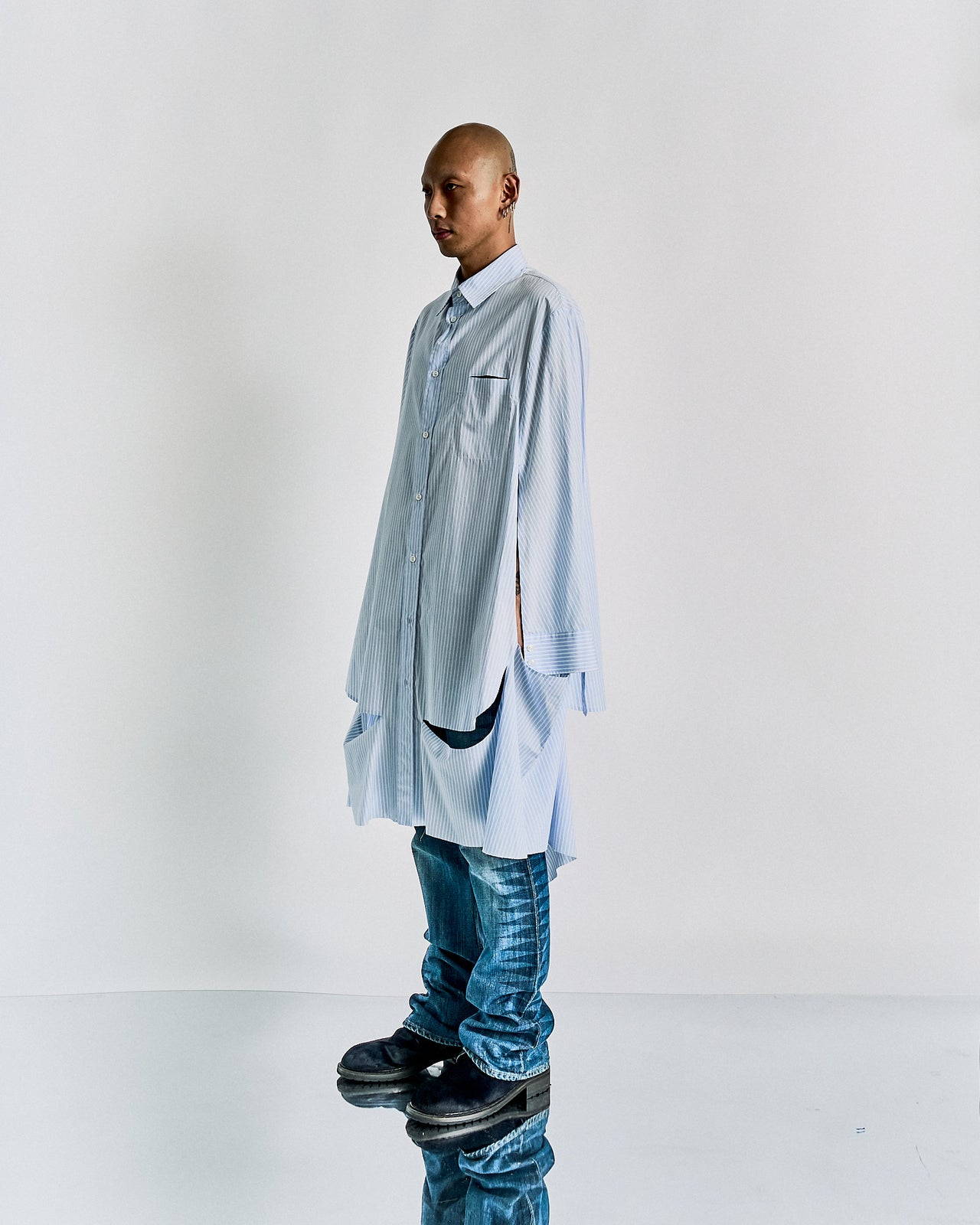 Maison Margiela Artisanal SS 2019 Deconstructed pinstripe shirt