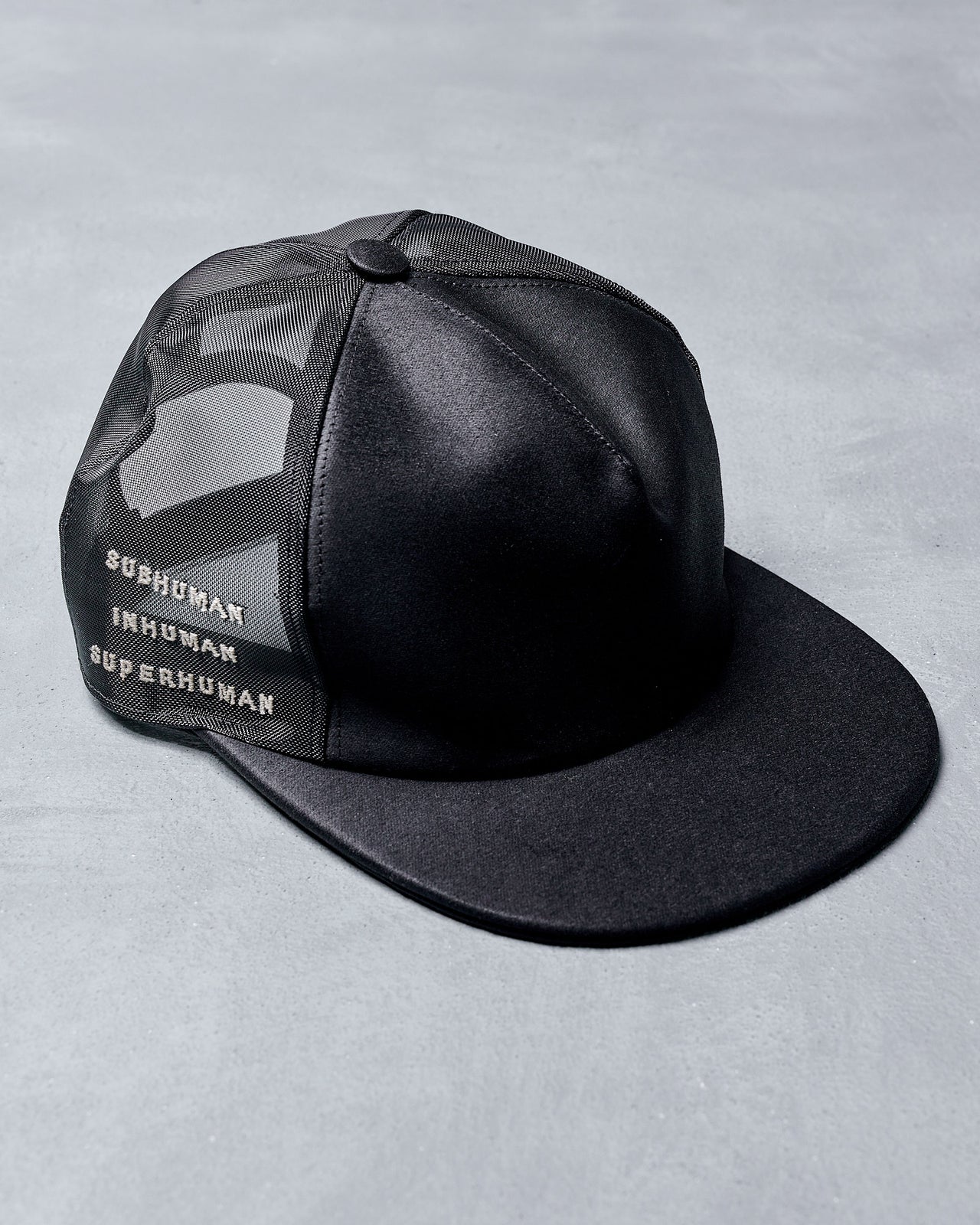 Rick Owens DRKSHDW SS 2018 Subhuman trucker cap + bag