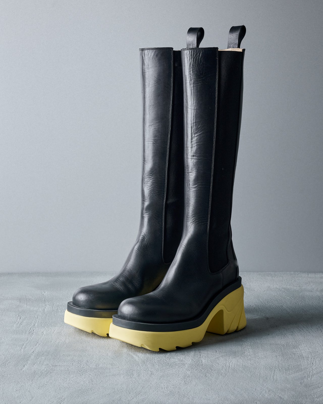 Bottega Veneta Knee high lemonade flash chelsea boot