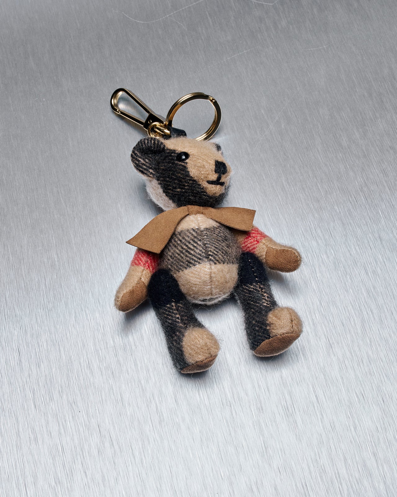 Burberry Nova check cashmere bear bag charm