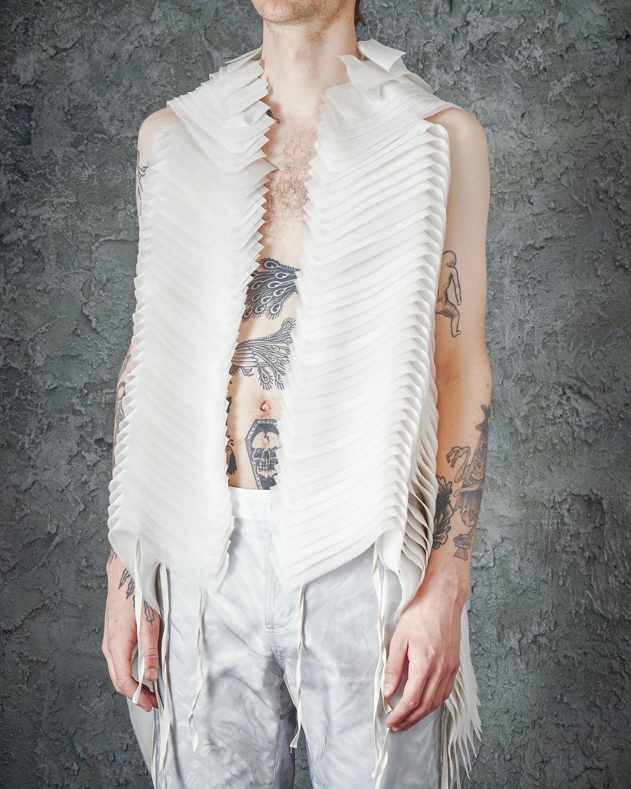 Layered silk vest