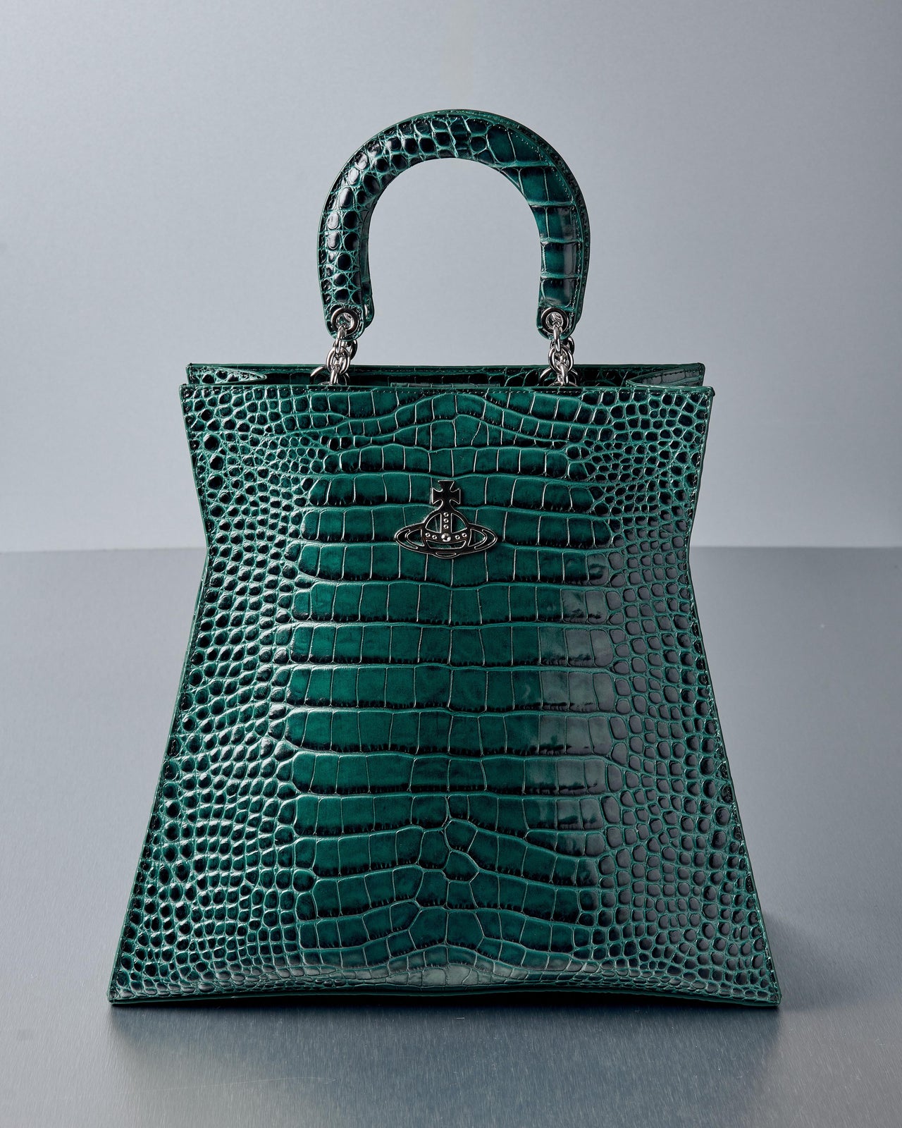 Vivienne Westwood SS 2023 Monaco crocodile-embossed tote bag