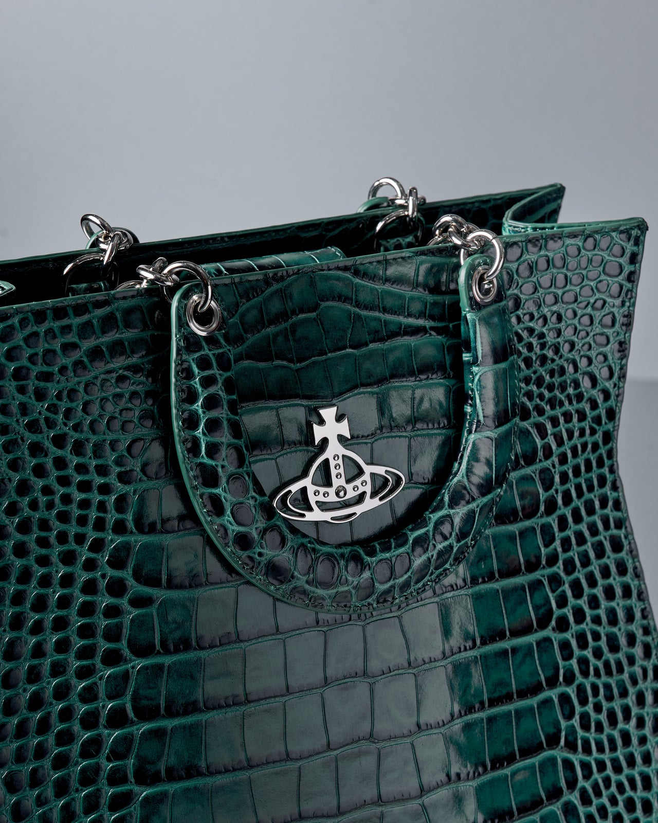 Vivienne Westwood SS 2023 Monaco crocodile-embossed tote bag