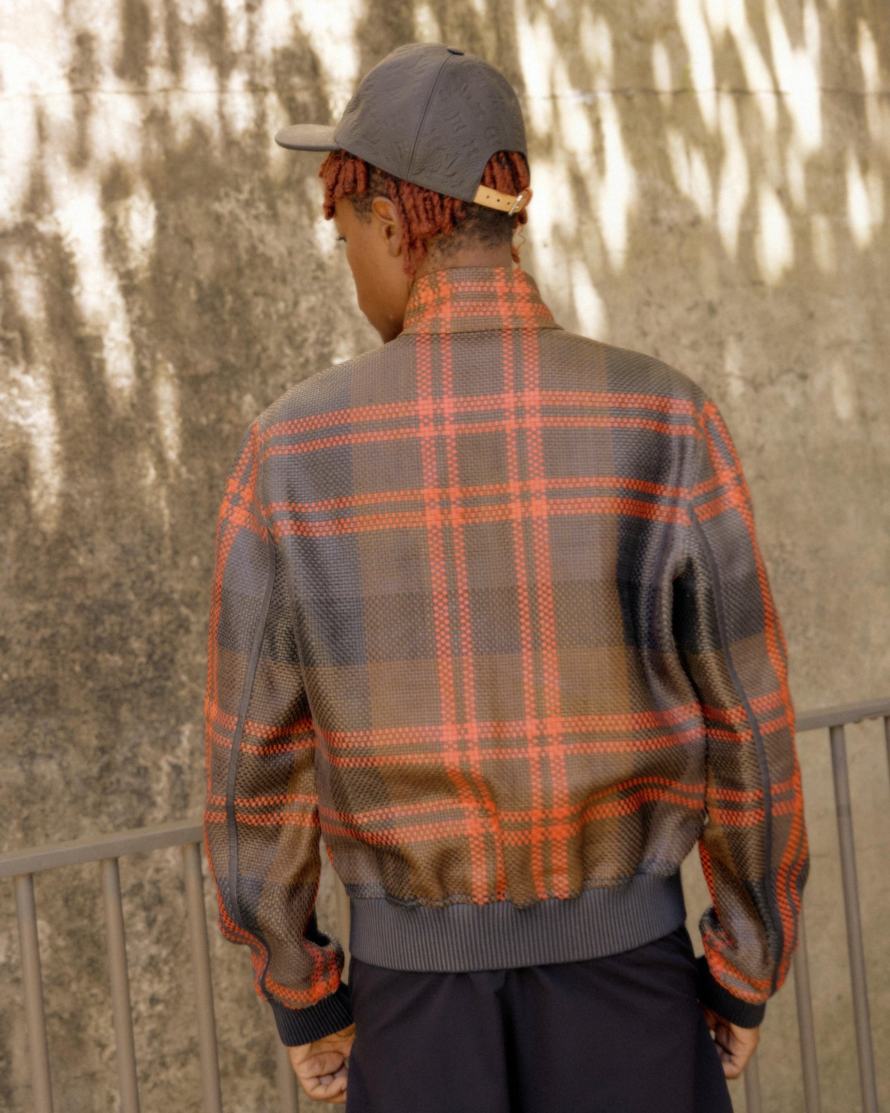 Louis Vuitton SS 2017 Woven tartan leather jacket