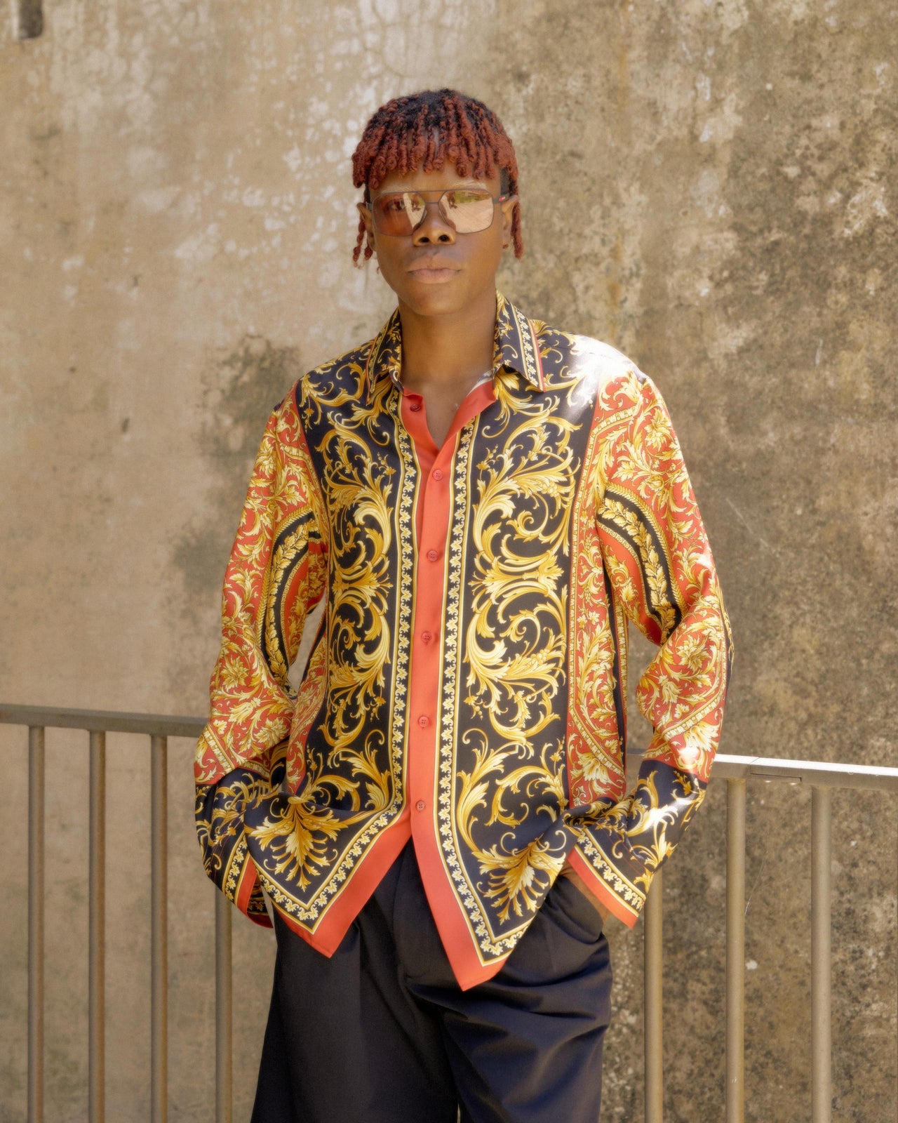 Versace 2019 Heritage fit Roccoco silk shirt